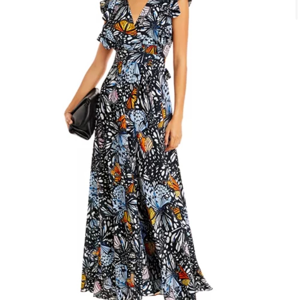 Aqua Butterfly Print Dress